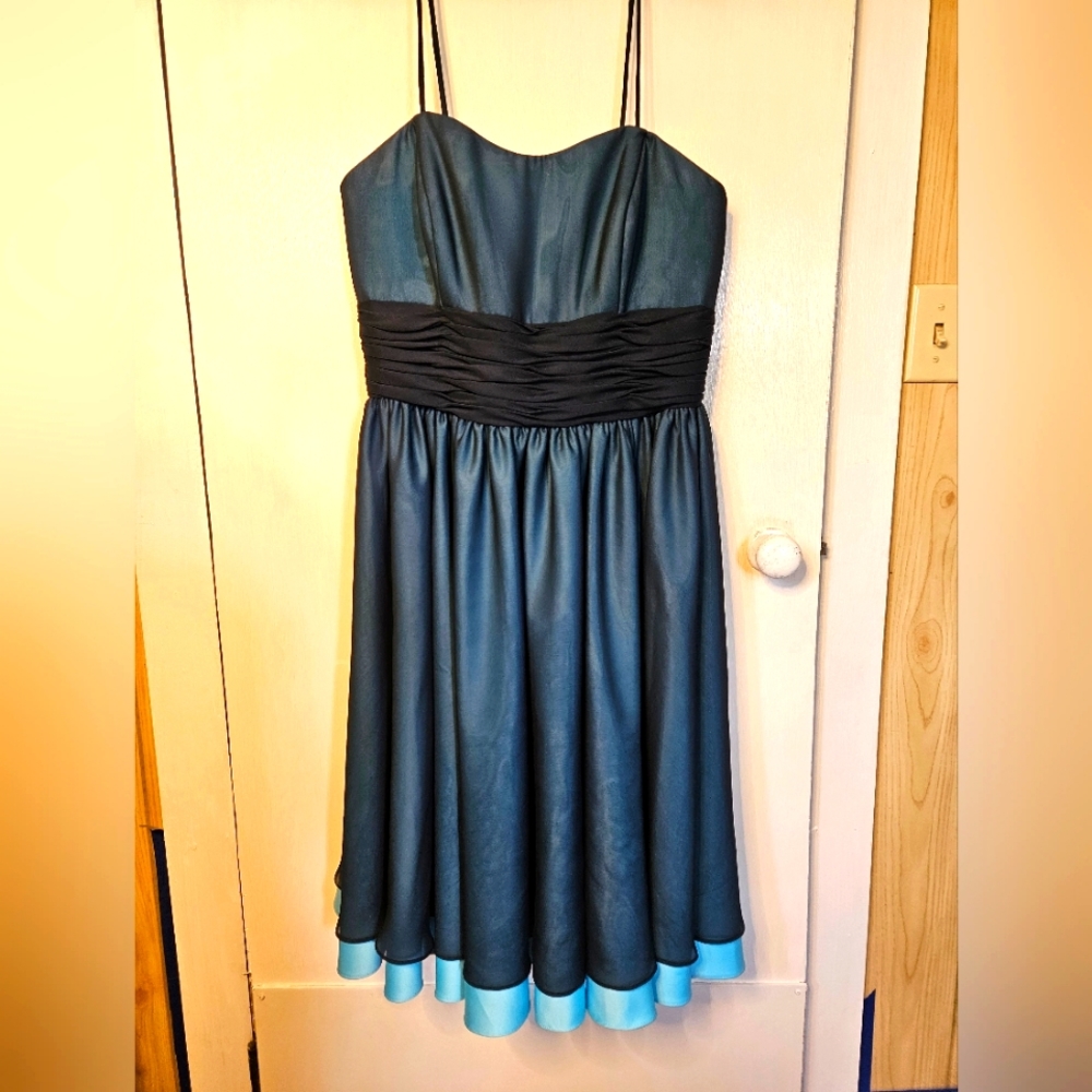 Vintage Jordan spaghetti strap or strapless dress blue and black size 12